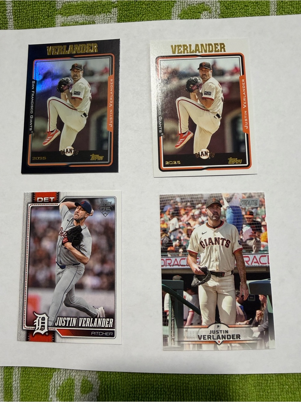 Topps Justin Verlander Baseball Cards - Orange, Black, White
